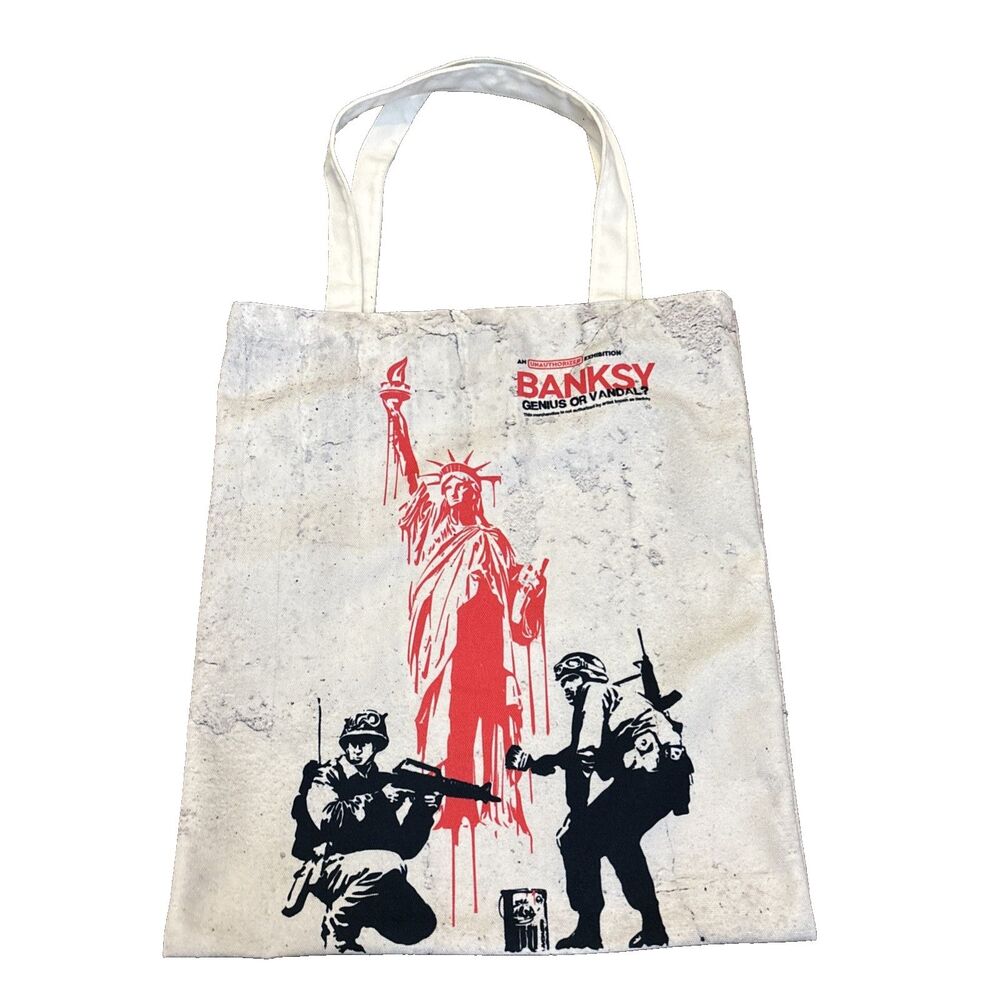 Banksy Genius or Vandal Exhibition promo Tote Bag - Statue of Liberty